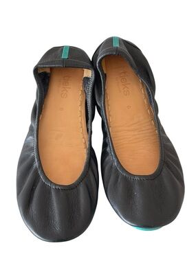 Tieks Black Leather Ballet Flats Size:8